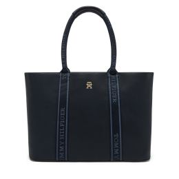 Снимка на Дамска чанта Tommy Hilfiger Th Logotape Tote AW0AW17198 Тъмносин