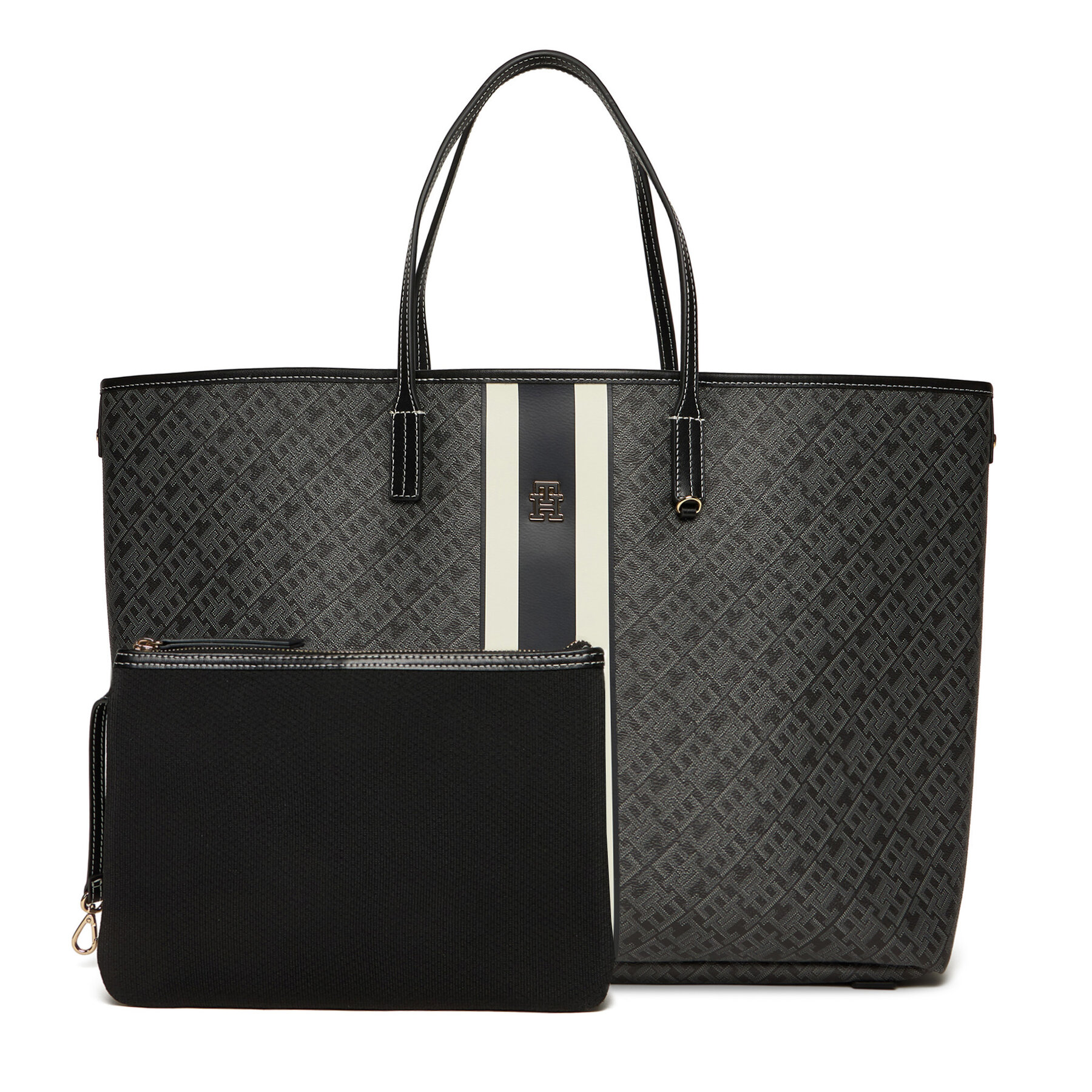 Снимка на Дамска чанта Tommy Hilfiger Th Monoplay Le Maxi Tote AW0AW17697 Черен