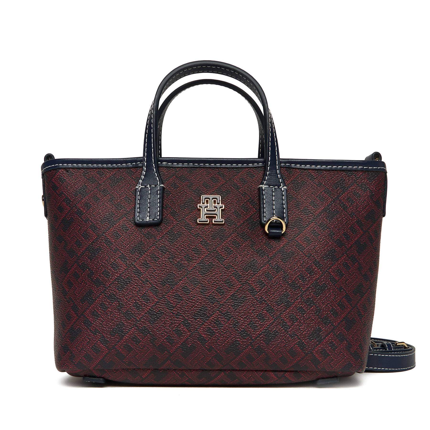 Снимка на Дамска чанта Tommy Hilfiger Th Monoplay Le Nano Tote AW0AW17717 Тъмносин
