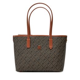 Снимка на Дамска чанта Tommy Hilfiger Th Monoplay Leather Mini Tote AW0AW17415 Черен