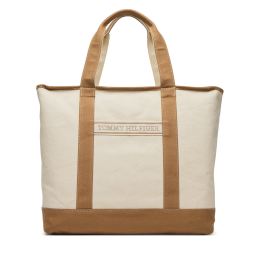 Снимка на Дамска чанта Tommy Hilfiger Th Summer Canvas Tote AW0AW17421 Бежов