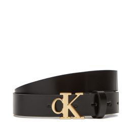 Снимка на Дамски колан Calvin Klein Monogram Plaque Buckle 25Mm LV04K7017G Черен