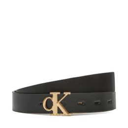 Снимка на Дамски колан Calvin Klein Monogram Plaque Buckle 25Mm Rev LV04K7005G Черен