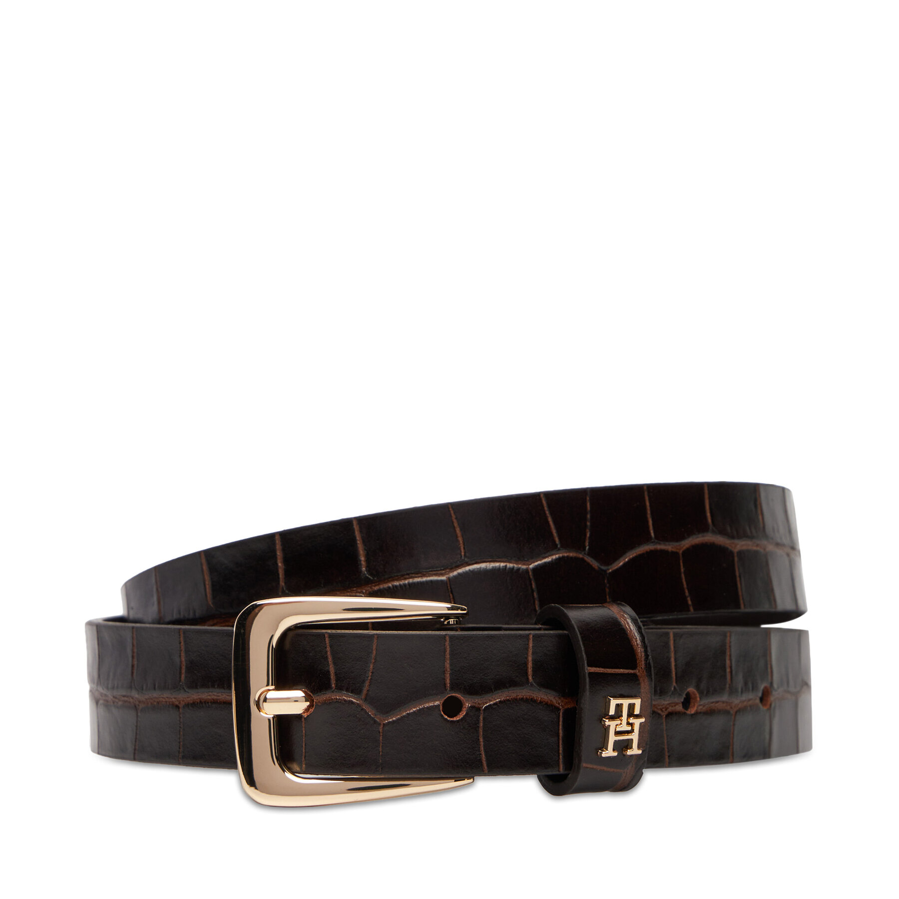Снимка на Дамски колан Tommy Hilfiger Th Libre 2.5 Croc AW0AW17975 Кафяв