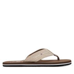 Снимка на Джапанки Tommy Hilfiger Chambray Beach Sandal FM0FM05570 Бежов