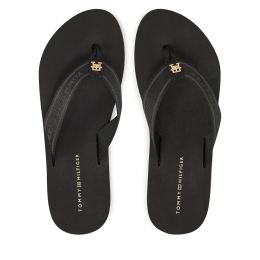 Снимка на Джапанки Tommy Hilfiger Hilfiger Webbing Beach Sandal FW0FW08515 Черен