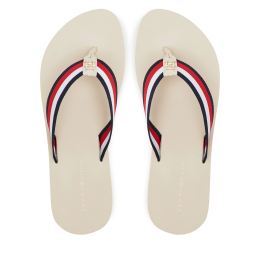 Снимка на Джапанки Tommy Hilfiger Th Corp Mid Wedge Beach Sandal FW0FW08517 Бежов