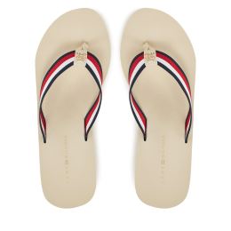 Снимка на Джапанки Tommy Hilfiger Th Corporate Wedge Beach Sandal FW0FW08520 Бежов