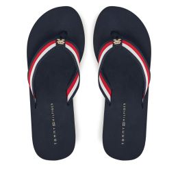 Снимка на Джапанки Tommy Hilfiger Th Corporate Wedge Beach Sandal FW0FW08520 Тъмносин