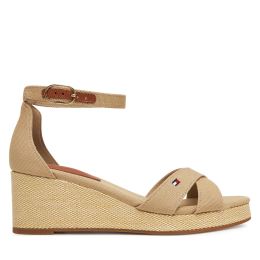 Снимка на Еспадрили Tommy Hilfiger Flag Criss-Cros Mid Wedge Espad FW0FW08481 Бежов