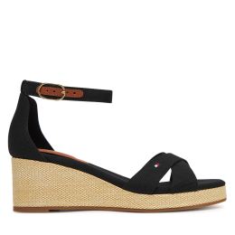 Снимка на Еспадрили Tommy Hilfiger Flag Criss-Cros Mid Wedge Espad FW0FW08481 Черен