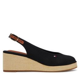 Снимка на Еспадрили Tommy Hilfiger Flag Mid Wedge Espad Slingback FW0FW08595 Черен
