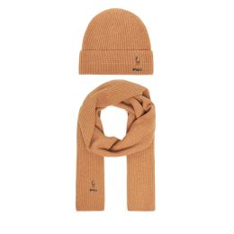 Снимка на Комплект шал и шапка Polo Ralph Lauren 455981430002 Кафяв