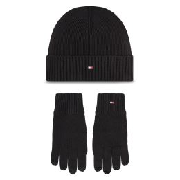 Снимка на Комплект шапка и ръкавици Tommy Hilfiger AM0AM12938 Черен