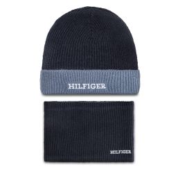 Снимка на Комплект шапка и шал тип комин Tommy Hilfiger AU0AU01938 Тъмносин