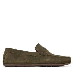 Снимка на Мокасини Tommy Hilfiger Casual Hilfiger Suede Driver FM0FM04998 Зелен