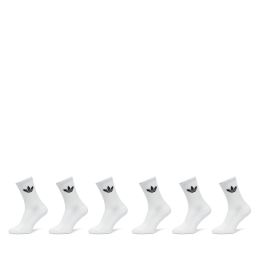 Снимка на Омплект 6 чифта дълги чорапи унисекс adidas Trefoil Cushion IJ5619 Бял