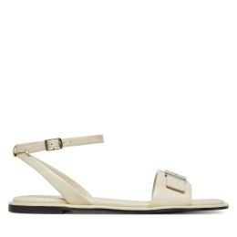 Снимка на Сандали Calvin Klein Flat Sandal W/Ck Hw - Lth HW0HW02367 Екрю