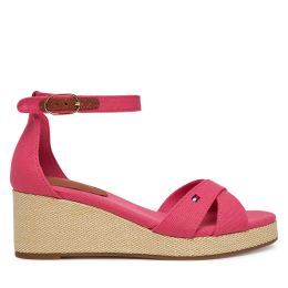Снимка на Сандали Tommy Hilfiger Flag Criss-Cros Mid Wedge Espad FW0FW08481 Розов