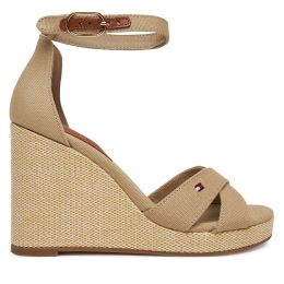 Снимка на Сандали Tommy Hilfiger Flag High Wedge Espad Crisscross FW0FW08661 Бежов