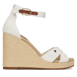 Снимка на Сандали Tommy Hilfiger Flag High Wedge Espad Crisscross FW0FW08661 Екрю
