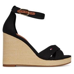 Снимка на Сандали Tommy Hilfiger Flag High Wedge Espad Crisscross FW0FW08661 Черен