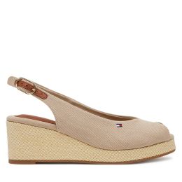 Снимка на Сандали Tommy Hilfiger Flag Mid Wedge Espad Slingback FW0FW08595 Бежов