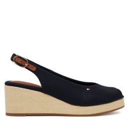 Снимка на Сандали Tommy Hilfiger Flag Mid Wedge Espad Slingback FW0FW08595 Тъмносин