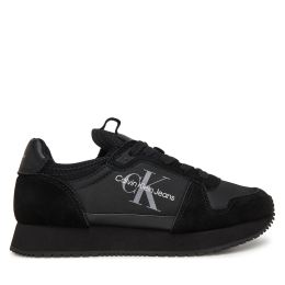 Снимка на Сникърси Calvin Klein Jeans Runner Sock Laceup Ny-Lth Wn YW0YW00840 Черен