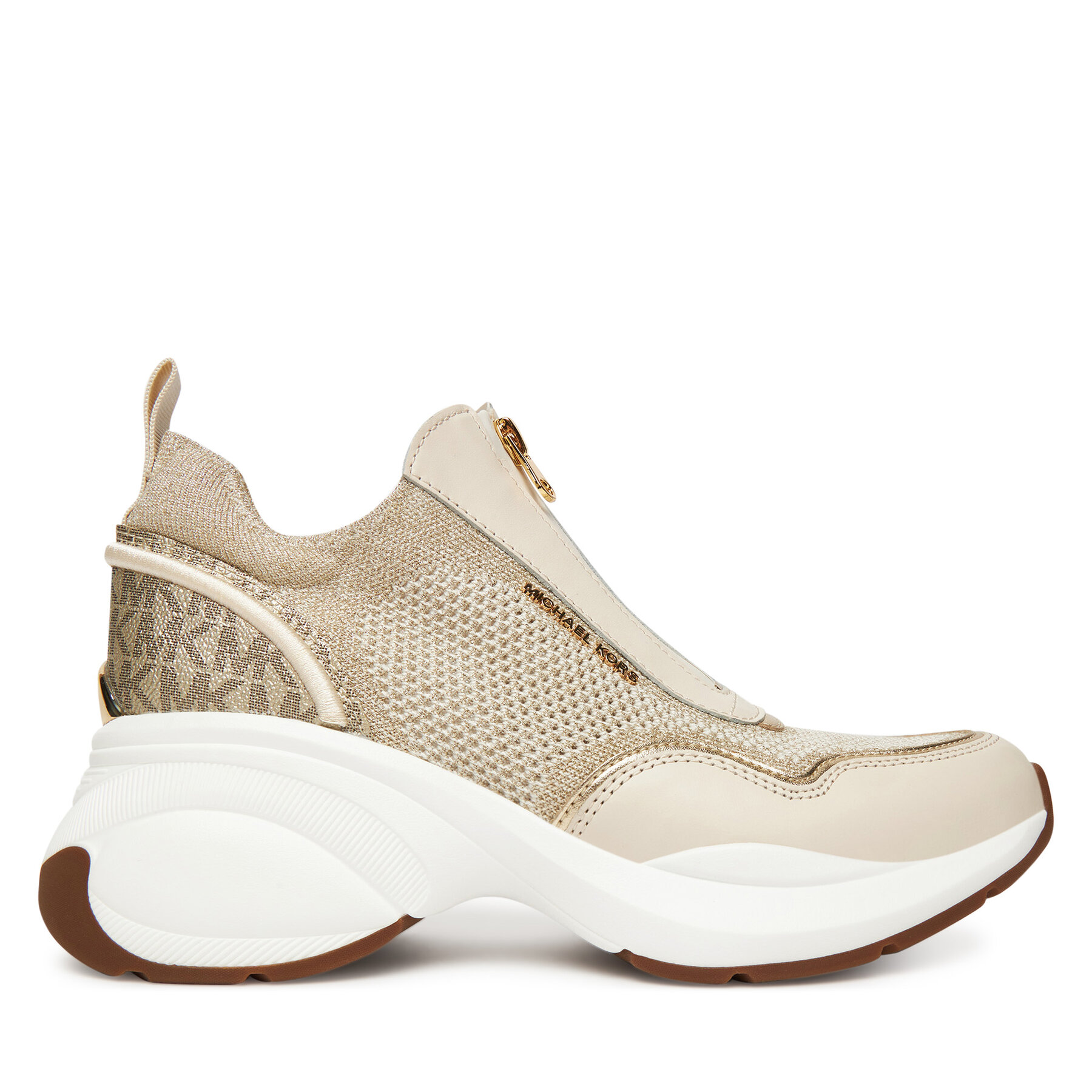 Снимка на Сникърси MICHAEL Michael Kors Zuma Mixed-Media Trainer 43F5ZUFP2L Златист