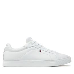 Снимка на Сникърси Tommy Hilfiger Icon Court Lth Flag Ess FM0FM05317 Бял