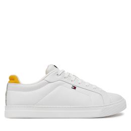 Снимка на Сникърси Tommy Hilfiger Icon Court Pinperf Lth FM0FM05483 Бял