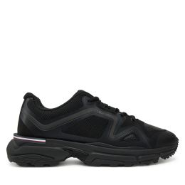 Снимка на Сникърси Tommy Hilfiger M Runner Tech Knit Lth Mix FM0FM05344 Черен