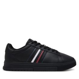 Снимка на Сникърси Tommy Hilfiger Modern Cupsole Stripes Lth FM0FM05406 Черен