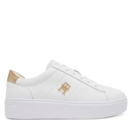 Снимка на Сникърси Tommy Hilfiger Platform Court Sneaker Metallics FW0FW08648 Бял