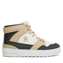 Снимка на Сникърси Tommy Hilfiger Th Basket Sneaker Hi FW0FW07757 Бежов
