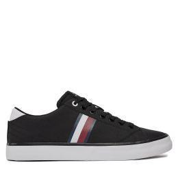 Снимка на Сникърси Tommy Hilfiger Th Hi Vulc Low Stripes Mesh FM0FM04946 Черен