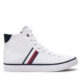 Снимка на Сникърси Tommy Hilfiger Th Hi Vulc Stripes Mesh FM0FM04948 Бял