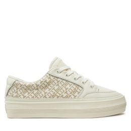 Снимка на Сникърси Tommy Hilfiger Vulc Leather Sneaker Monogram FW0FW08331 Екрю