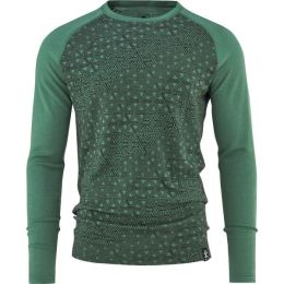 Снимка на Bula GEO MERINO WOOL CREW Мъжка блуза с дълъг ръкав, зелено, размер