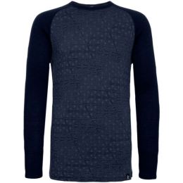 Снимка на Bula GEO MERINO WOOL CREW Мъжка блуза с дълъг ръкав, тъмносин, размер