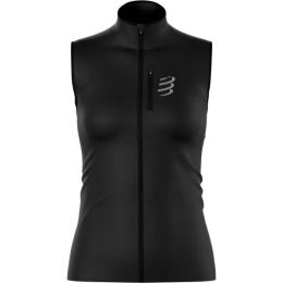 Снимка на Compressport HURRICANE WINDPROOF W Дамски елек, устойчив на вятър, черно, размер