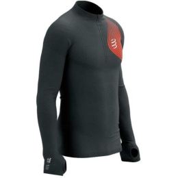 Снимка на Compressport WINTER TRAIL POSTURAL LS TOP M Мъжка фланелка за бягане с дълъг ръкав, тъмносиво, размер