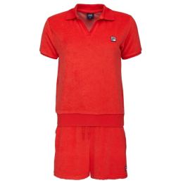 Снимка на Fila SET POLO AND SHORT PANTS IN SPONGE TERRY Дамска пижама, червено, размер
