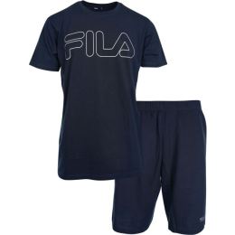 Снимка на Fila SET SHORT SLEEVES T-SHIRT AND SHORT PANTS IN JERSEY Мъжка пижама, тъмносин, размер