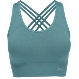 Снимка на Fitforce GEMA Дамско безшевно фитнес бюстие, зелено, размер