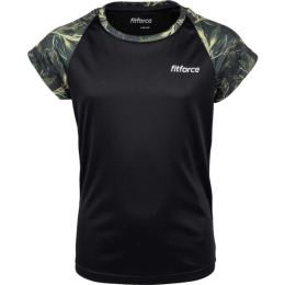 Снимка на Fitforce MOOGLY Момичешка тениска за фитнес, черно, размер 116-122