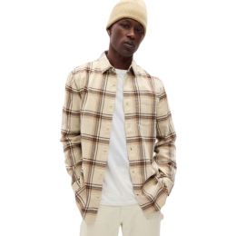 Снимка на GAP FA23 LS MIDWEIGHT FLANNEL Мъжка риза, бежово, размер