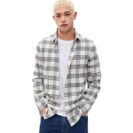 Снимка на GAP FA23 LS MIDWEIGHT FLANNEL Мъжка риза, бяло, размер