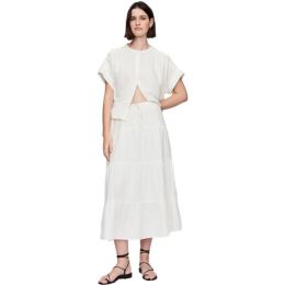 Снимка на GAP GAUZE TIERED Дамска пола, бяло, размер
